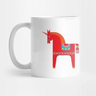 Scandinavian Fairy Tale in Bright Blue + Red Mug